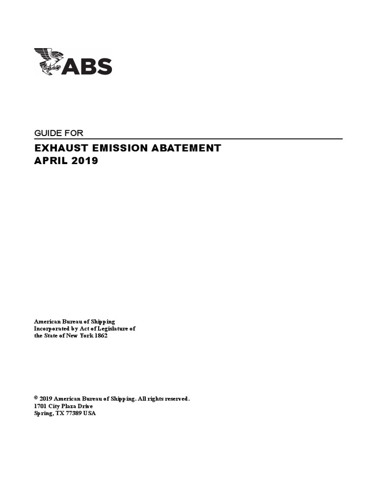 Exhaust Emission Abatement APRIL 2019: Guide For | PDF | Exhaust Gas | N Ox