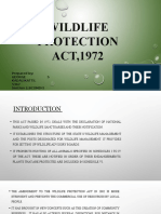 Wildlife Protection ACT, 1972: Prepared By: George S Kadalikattil 5367 Section 2, BCOM (H)