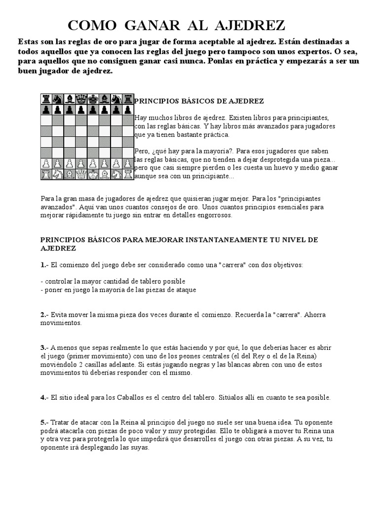 Como Ganar Al Ajedrez Pdf Ajedrez Juegos De Mesa