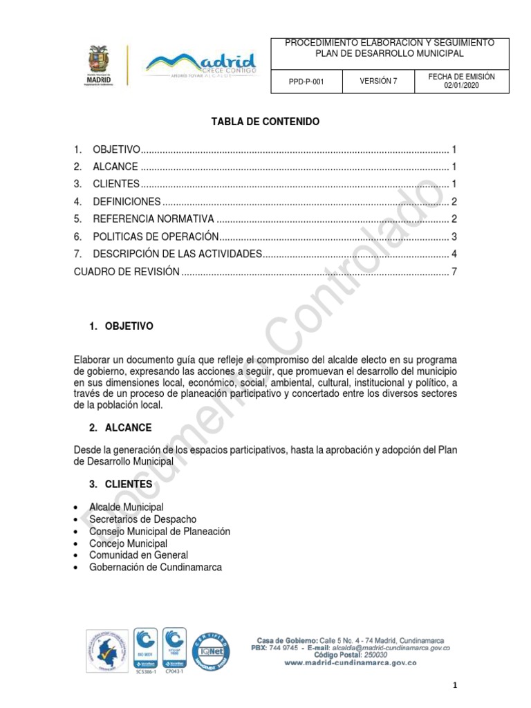 Procedimiento para Plan de Desarrollo Municipal | PDF | Alcalde ...