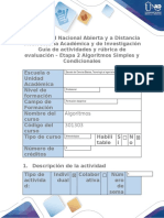 Algoritmos 301303 N : Escuela de Ciencias Básicas, Tecnología e Ingeniería