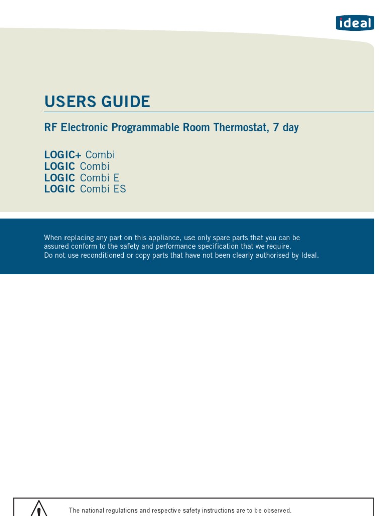 Users Guide: RF Electronic Programmable Room Thermostat, 7 Day LOGIC+ ...