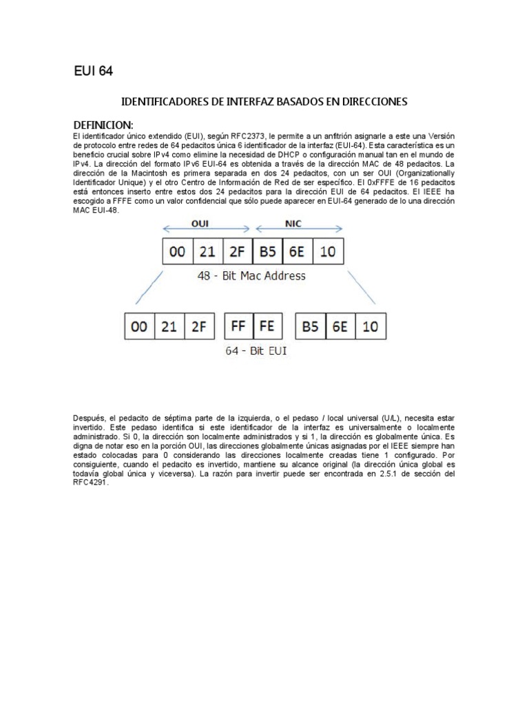 Eui 64 | PDF | Yo Pv6 | Controlador de interfaz de red
