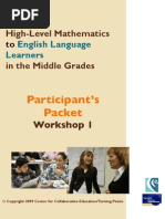 Download Math for ELL Students Workshop 1 Participant Handouts  by National Forum SN46093553 doc pdf