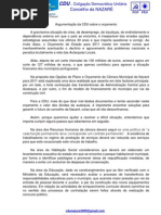 Argumentação da CDU sobre o Orçamento