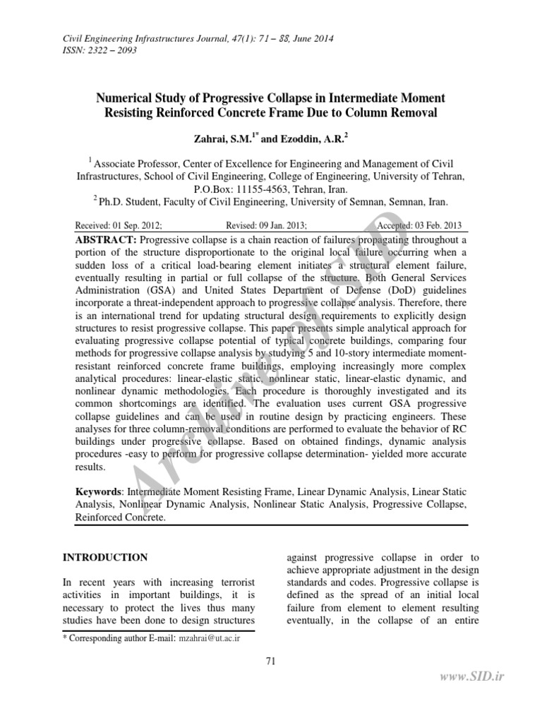 Analyzing Progressive Collapse in RC Frames | PDF | Bending | Beam ...