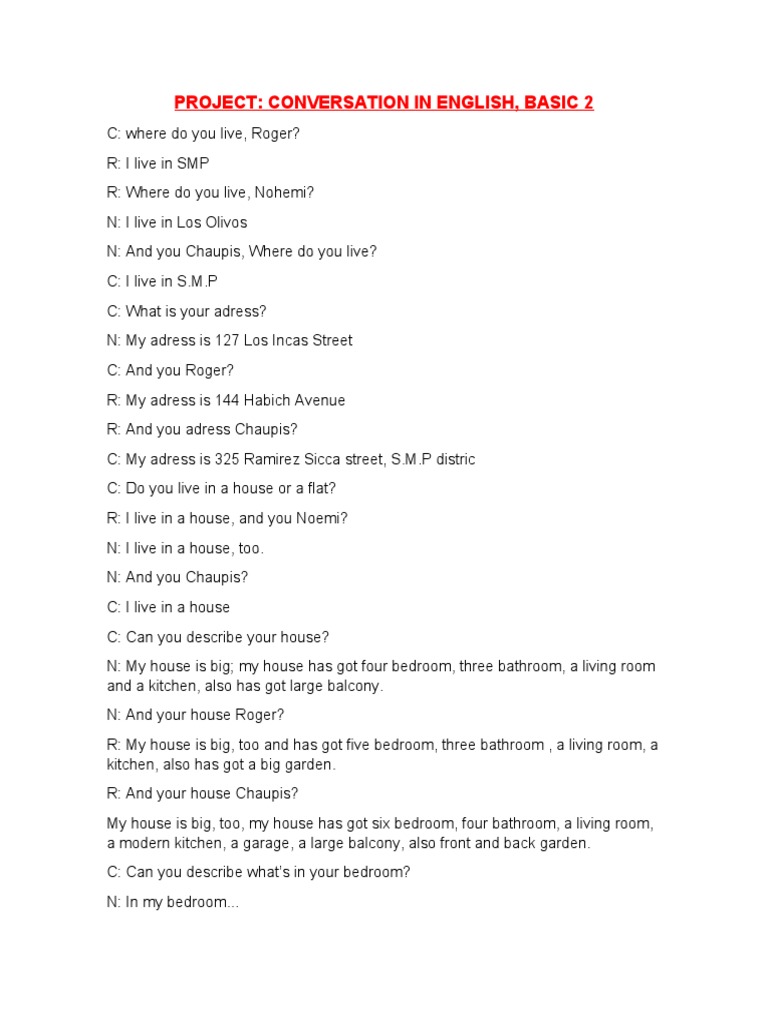 Project of English Basic 2 | PDF | Foreign Language Studies