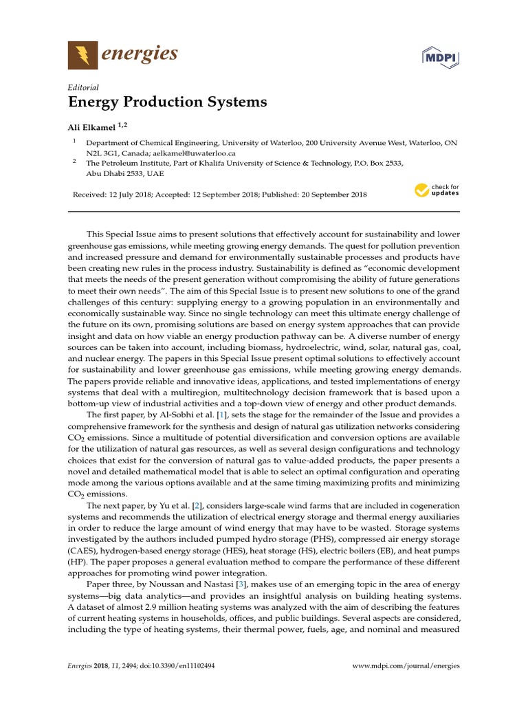 Energy Production Systems PDF | PDF | Energy Development | Sustainability