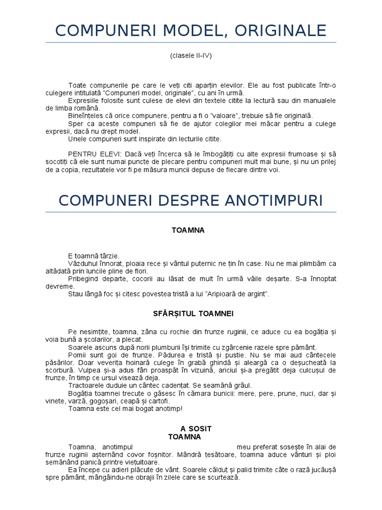 Compuneri Model Originale | PDF