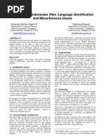 Download Indexing the Indonesian Web Language Identification and Miscellaneous Issues by Indoplaces SN46095 doc pdf