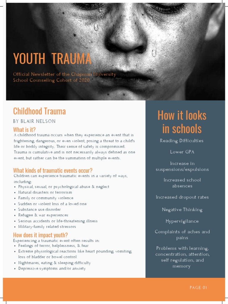 Youth Trauma Fact Sheet PDF Psychological Trauma Abnormal Psychology