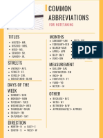 Common Abbreviations For Notetaking