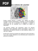 Test de Colores de Lüscher: Personalidad | PDF | Color | Sicología