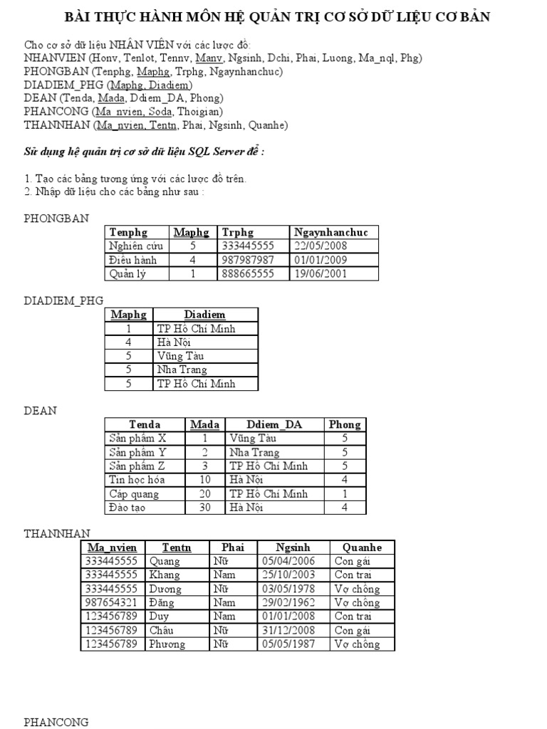Bai TH SQL Server | PDF