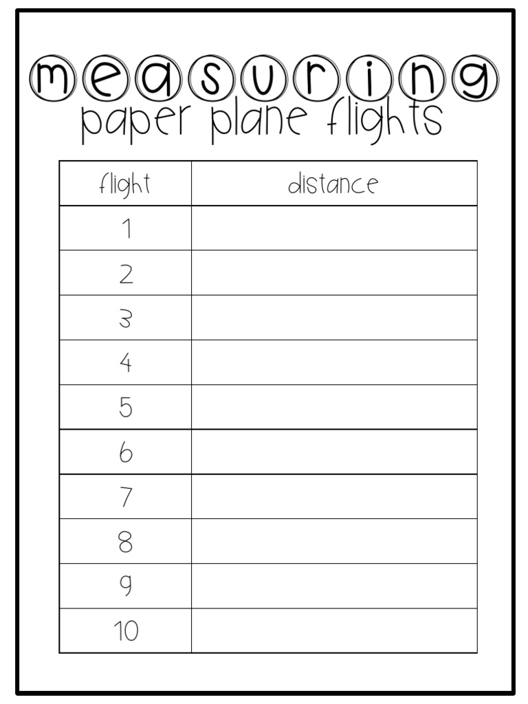 Measuring Paper Plane Flight Distances | PDF