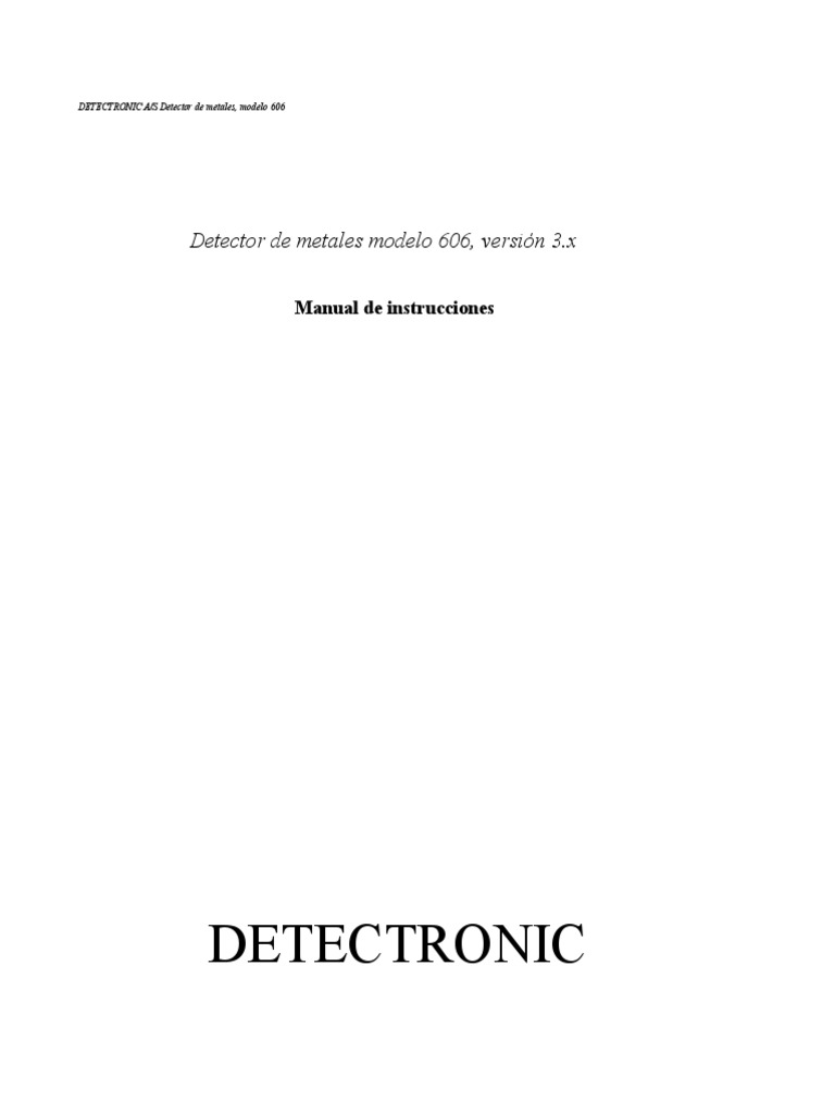 Manual del Detector Detectronic 606 | PDF | Diodo emisor de luz | Rieles