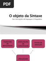 SINTAXE O objeto da Sitaxe