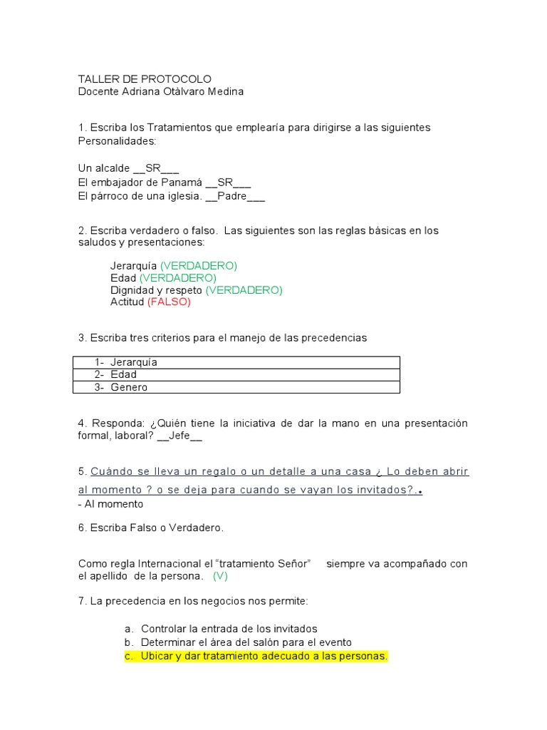 Taller de Protocolo | PDF
