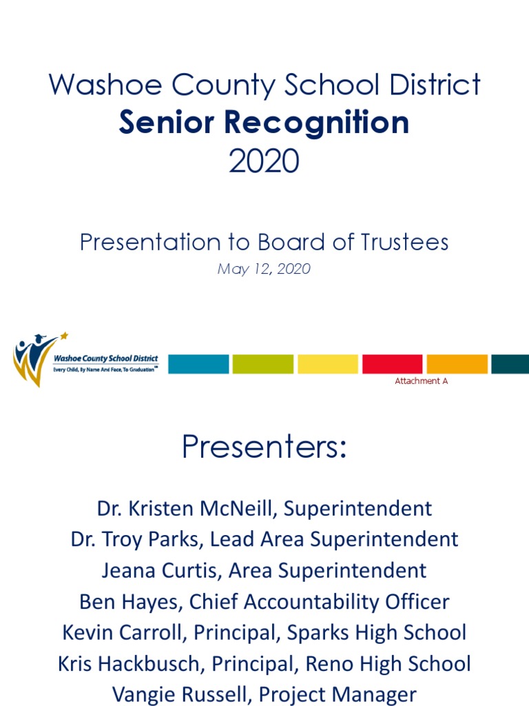 Washoe County School District Senior Recognition PDF Business