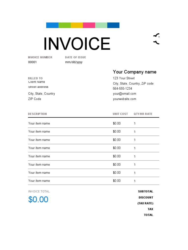 Invoice Template for Businesses | PDF