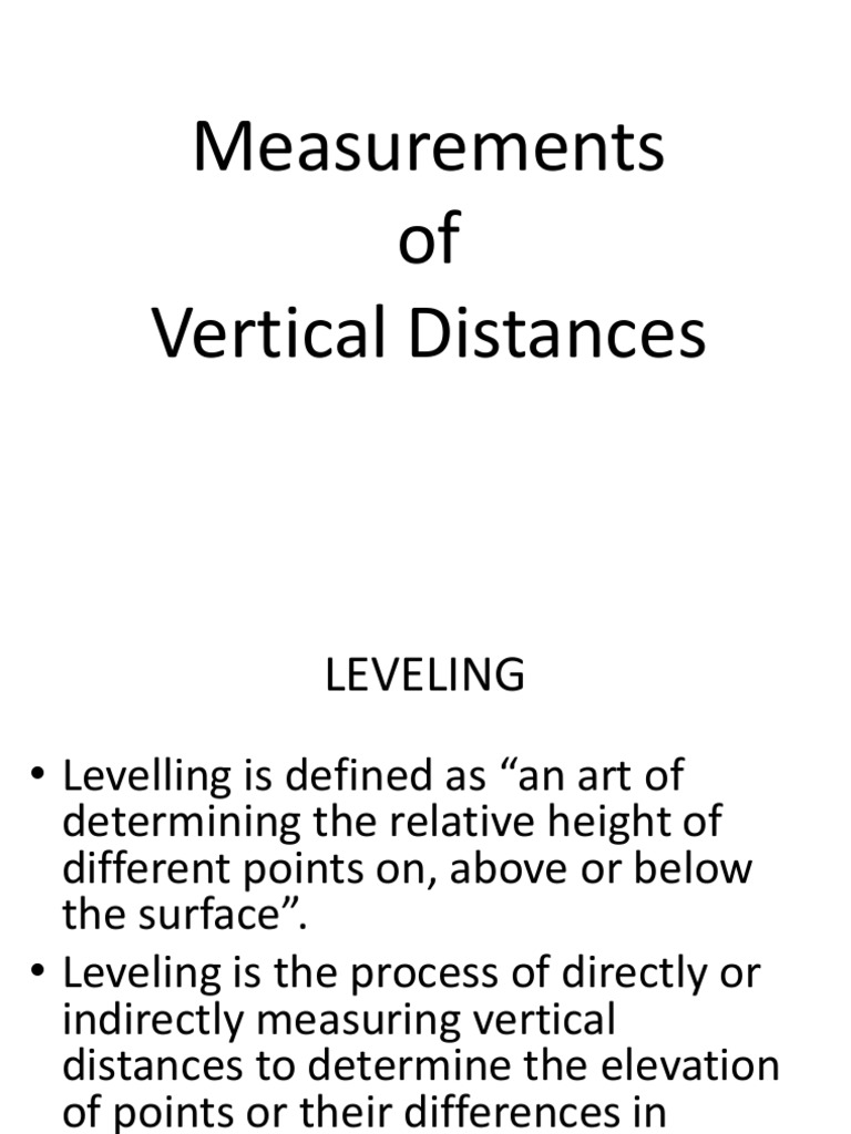 Vertical Distance Measurement Techniques | PDF | Geography | Applied ...