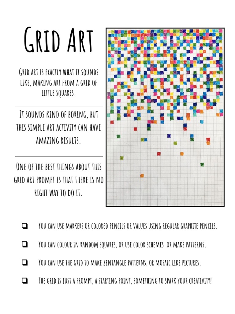 SketchbookGrid Art PDF Pencil Art Materials