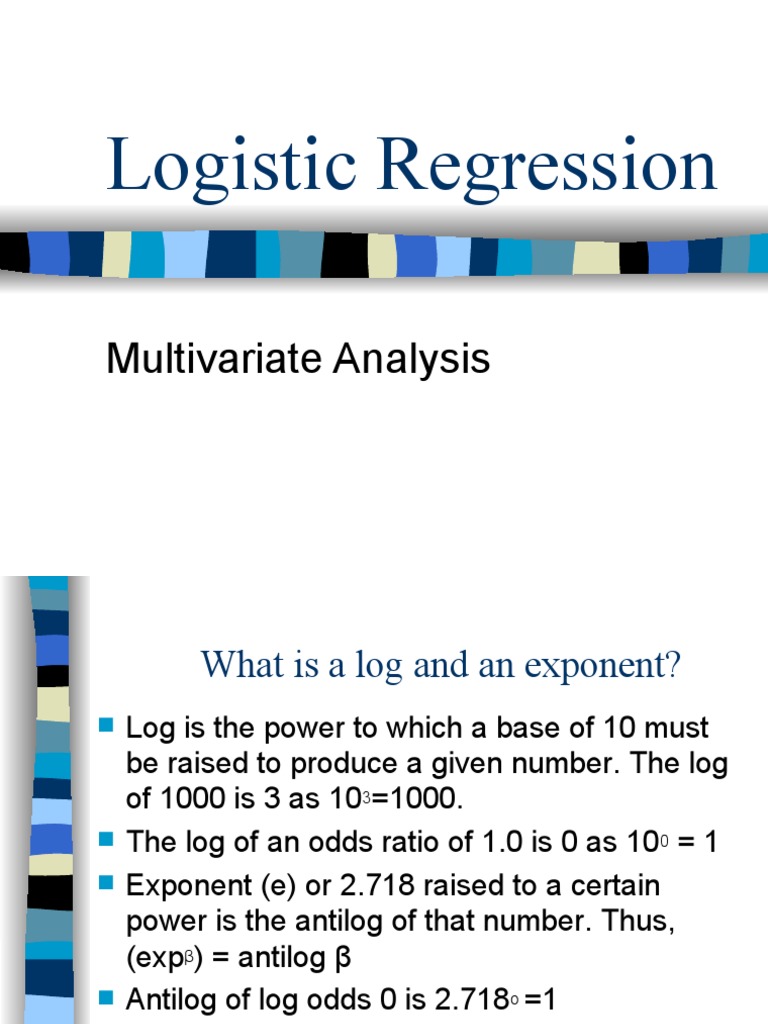Logistic Regression Multivariate Analysis PDF Logistic Regression