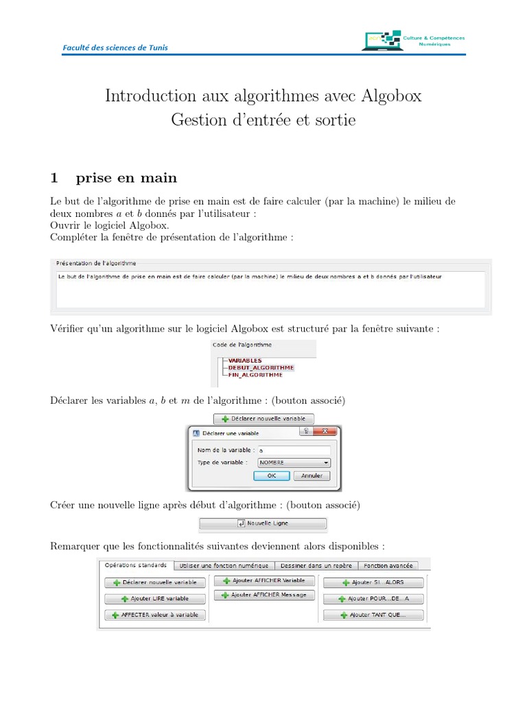 Introduction à Algobox et ses exercices | PDF | Ordinateurs