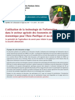 L'utilisation de La Technologie de L'information Dans Le Secteur Agricole Des Économies de La Coopération Économique Pour l'Asie-Pacifique Et Au-Delà