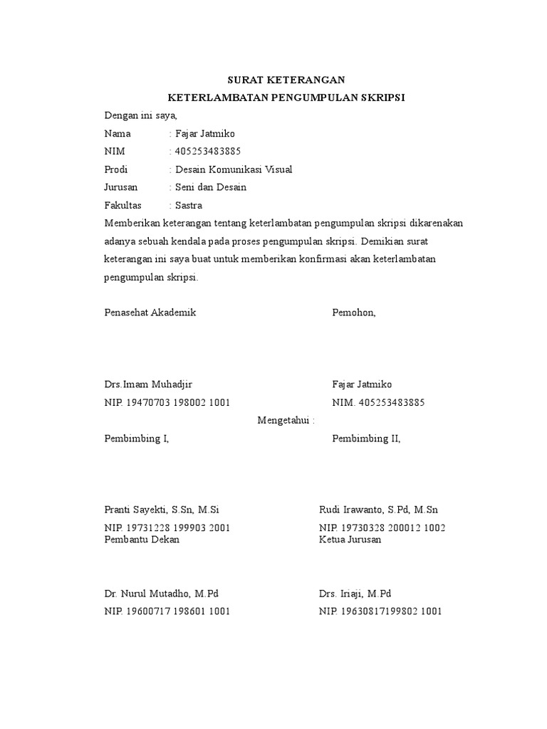 Surat Permohonan Maaf Keterlambatan Pembayaran  Surat Contoh