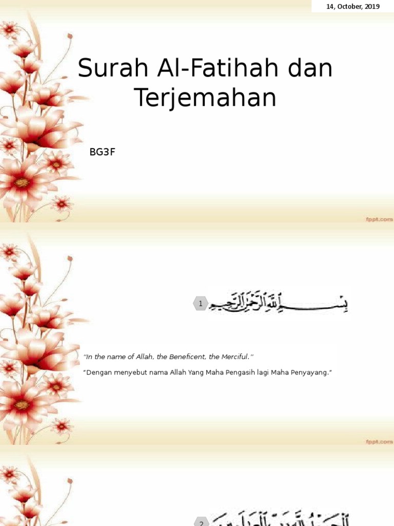 Surah Al-Fatihah Dan Terjemahan  PDF
