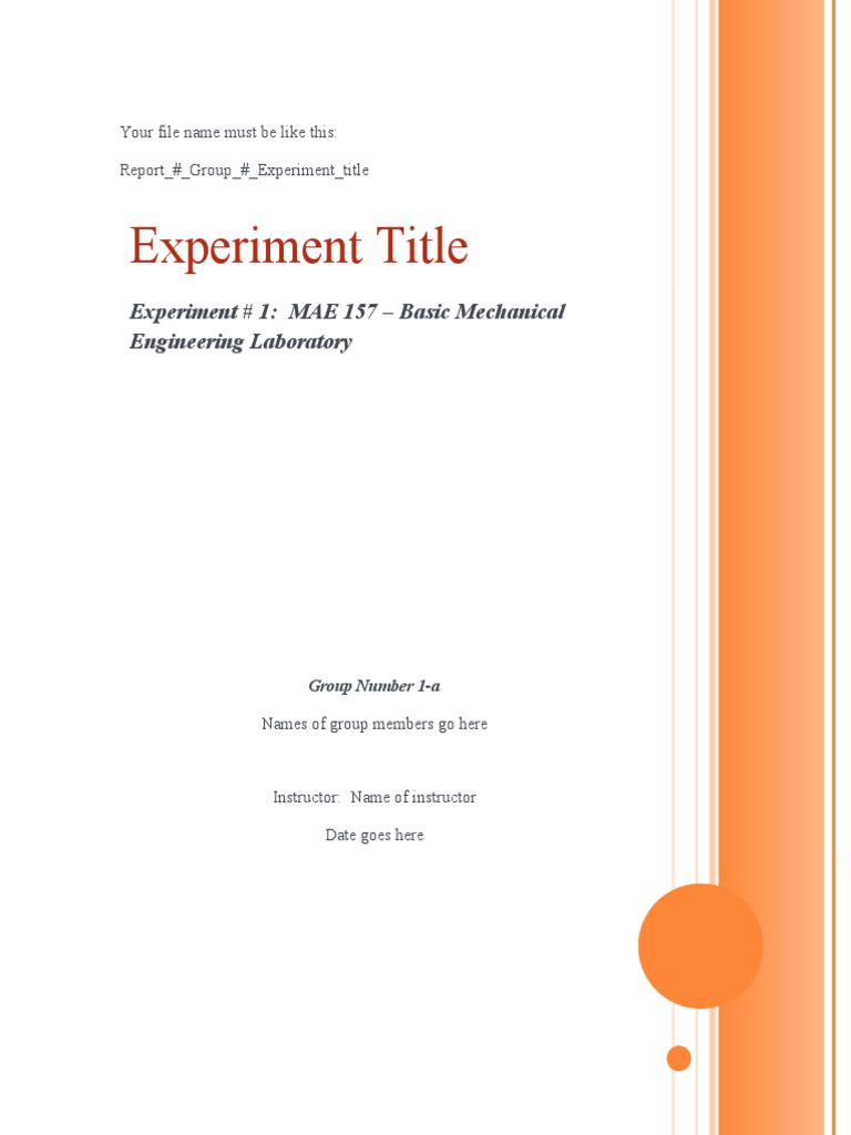 MAE 157 Lab Report Guidelines | PDF | Experiment | Data