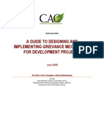 A Guide To Designing and Implementing Grievance Mechanisms For Development Projects