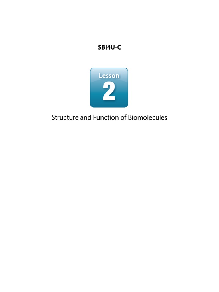 Structure and Function of Biomolecules: Lesson | PDF | Fat | Carbohydrates