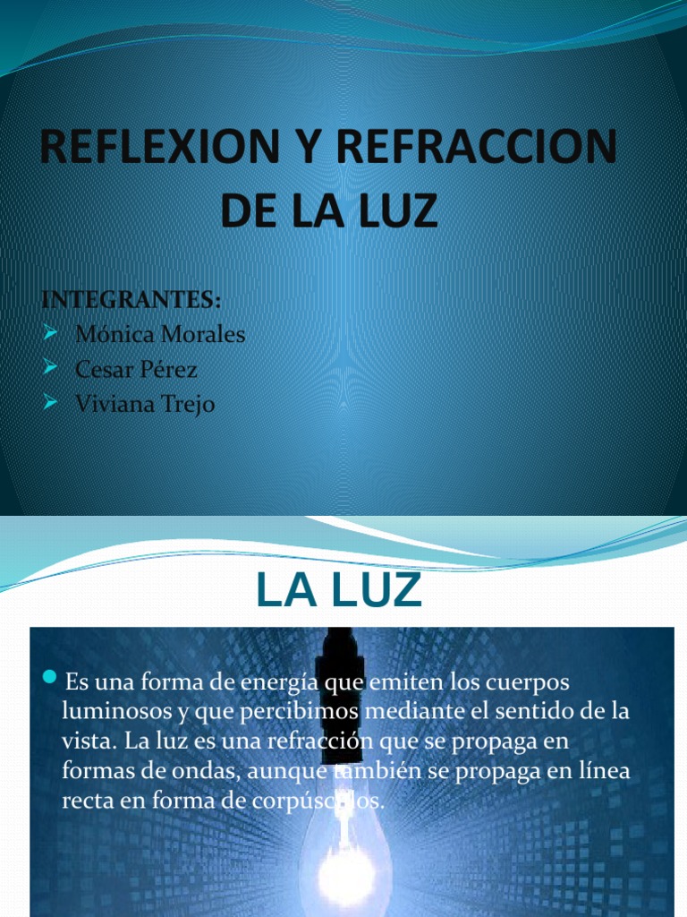 Reflexión y Refracción de la Luz | PDF | Reflexión (Física) | Refracción
