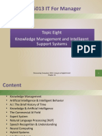 STIM5013 IT For Manager: Topic Eight Knowledge Management and Intelligent Support Systems