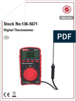 Stock No:136-5671: Digital Thermometer