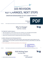 9103 Revision Key Changes, Next Steps: Variation Management of Key Characteristics