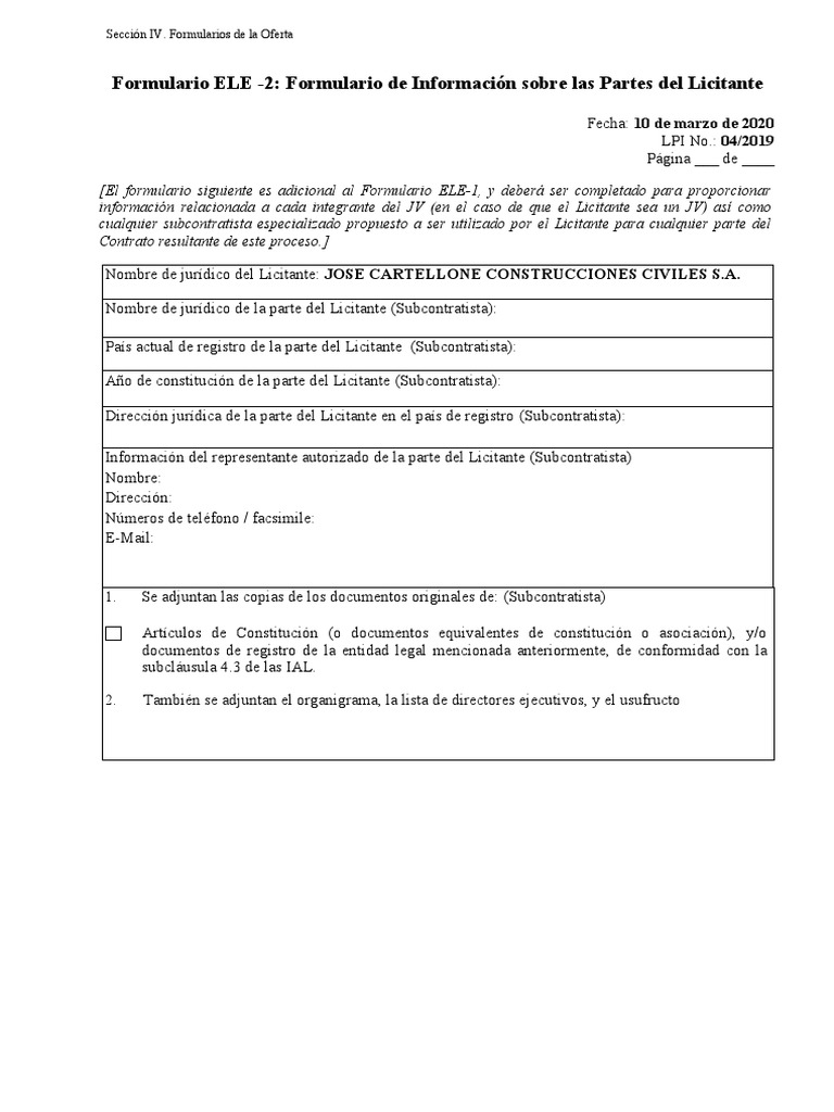 5) Formulario ELI-2 | PDF