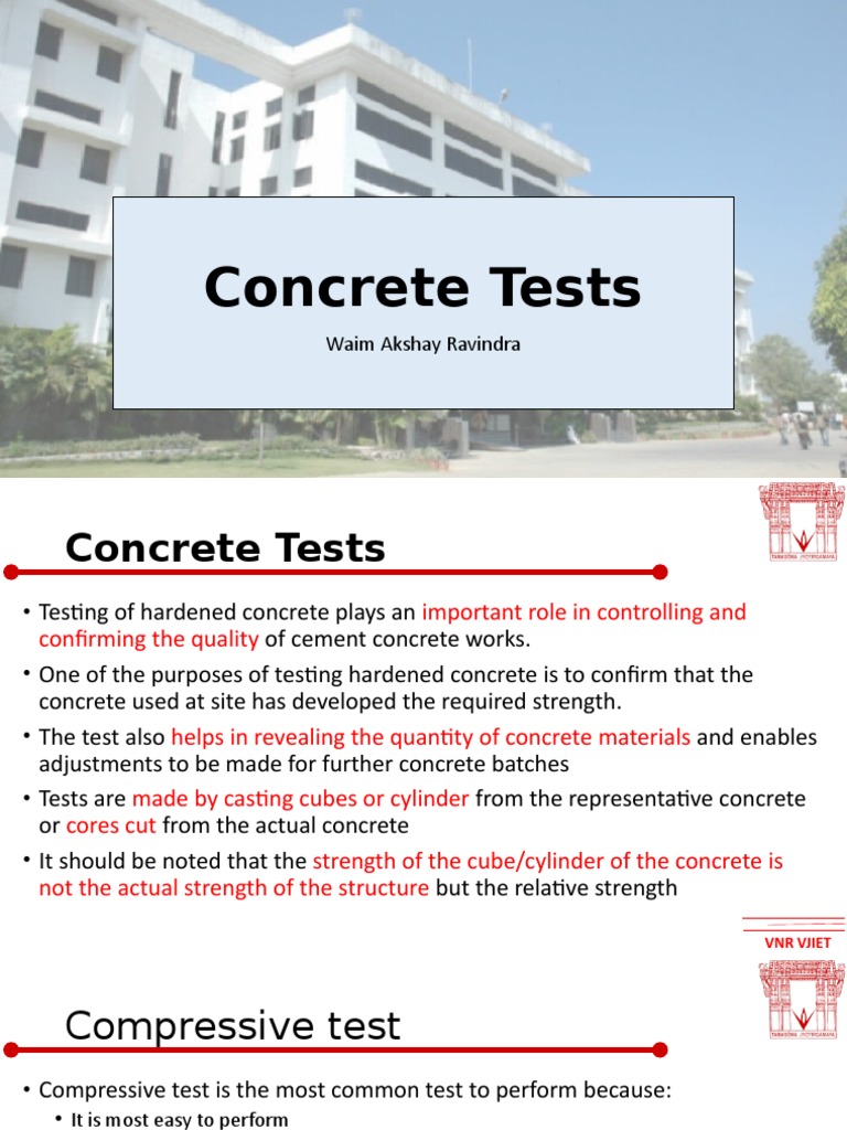 Concrete Tests: Waim Akshay Ravindra | PDF