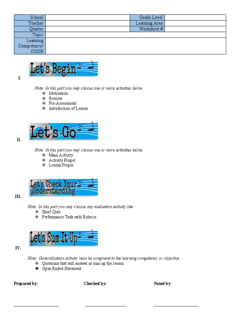 Topic: School Grade Level Teacher Learning Area Quarter Worksheet ...