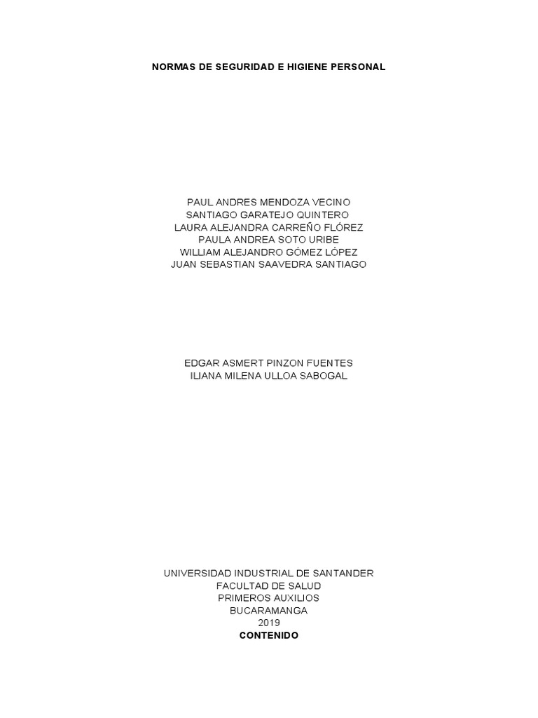 Normas de Seguridad e Higiene Laboral | PDF | Seguridad | Organización ...