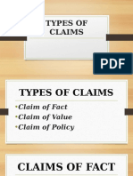 TYPES OF CLAIMS - Discussion