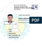 PDS TOR Diploma PRC License & Certificates: Instr. Michael L. Gaje, LPT