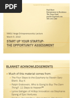 Start Up Your Startup-The Opportunity Assessment The Opportunity Assessment