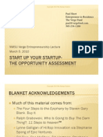 Start Up Your Startup-The Opportunity Assessment The Opportunity Assessment