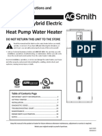 Hybrid Electric Heat Pump Water Heater: Installa On Instruc Ons and Use & Care Guide