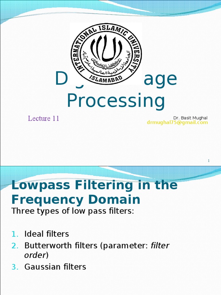 Lowpass Filtering Techniques Overview | PDF | Low Pass Filter | Filter ...