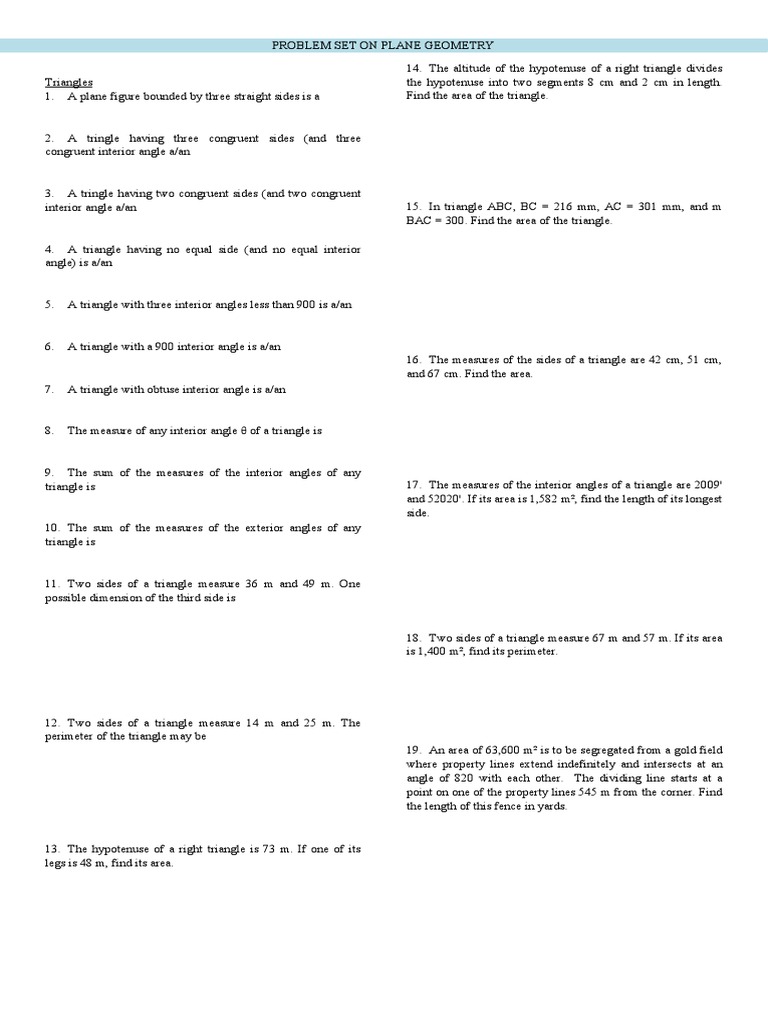 PROBLEMSETPLANEGEOMETRY.docx Triangle Circle