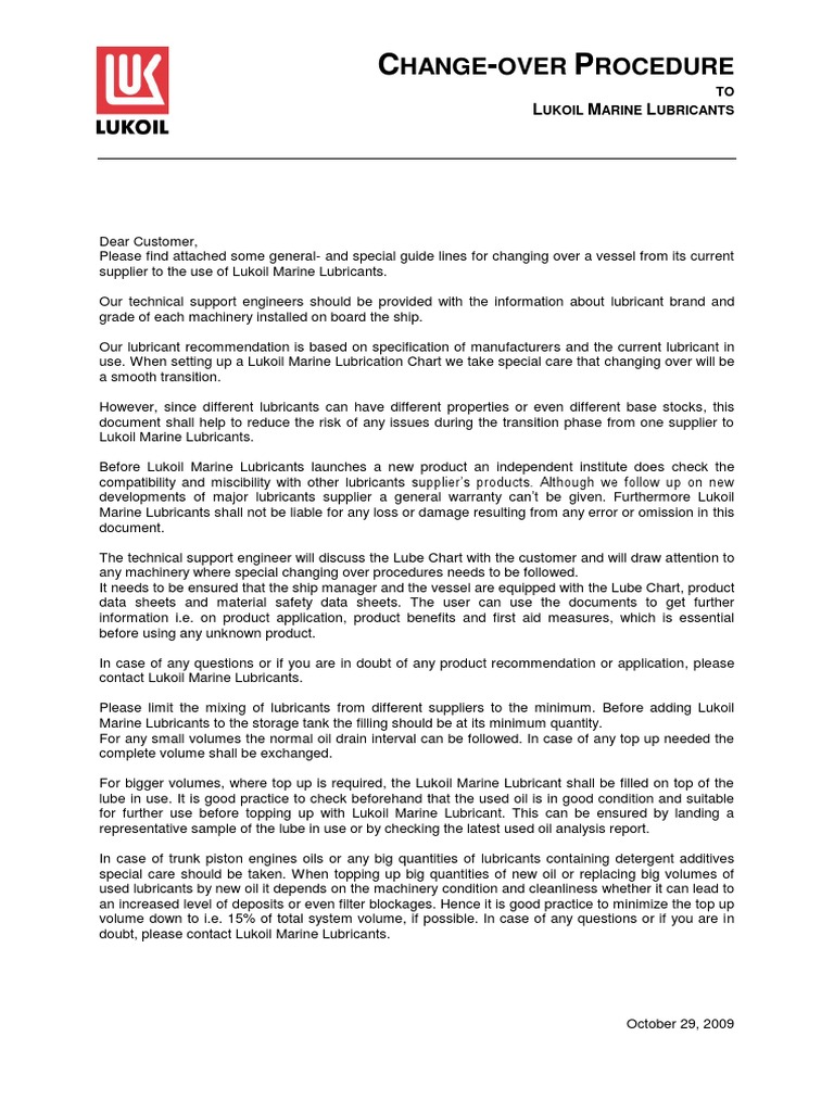 Change Over To Lukoil Marine Download Free PDF Lubricant Motor Oil